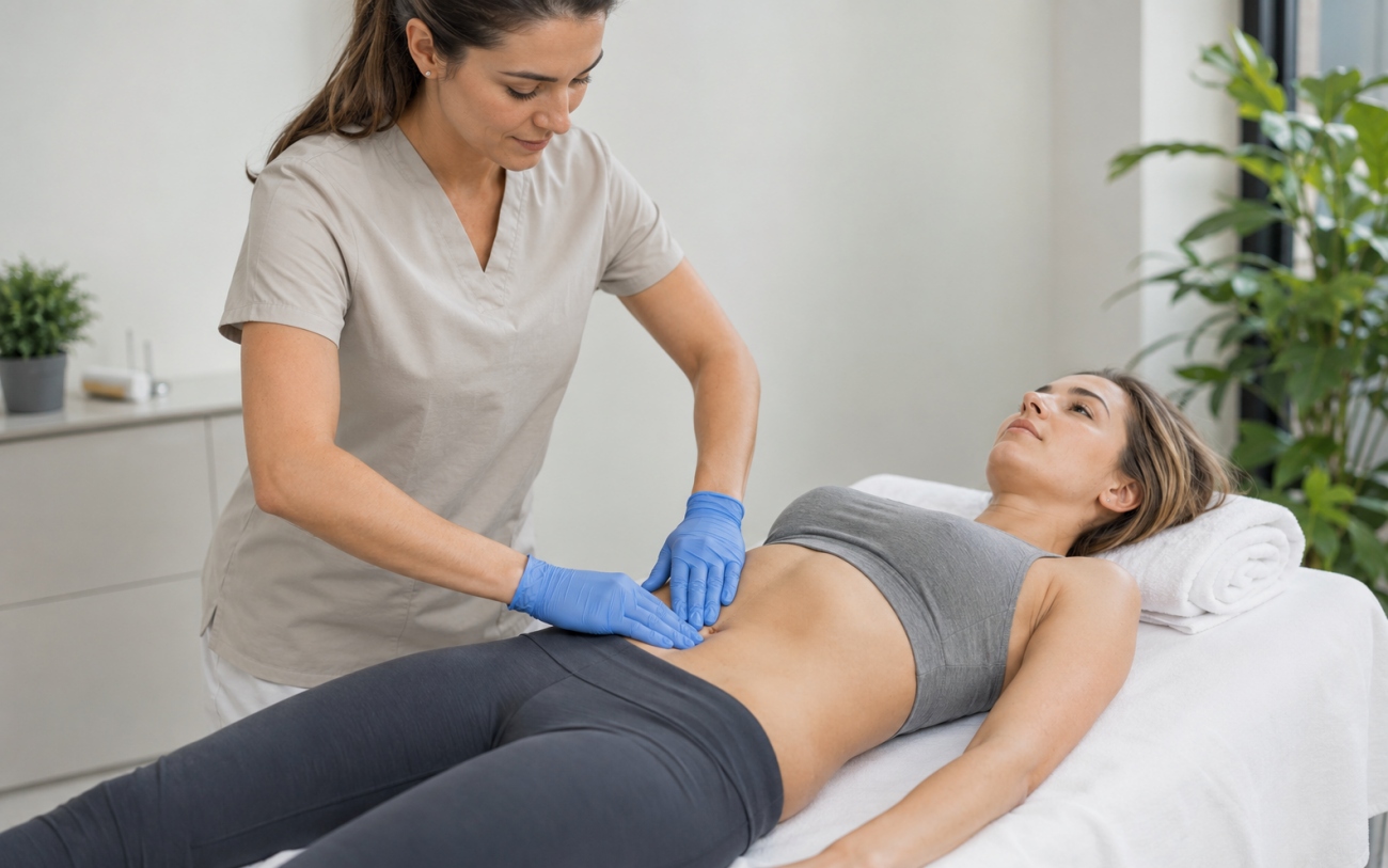 ragazza viene trattata a diastasi addominale dopo la gravidanza