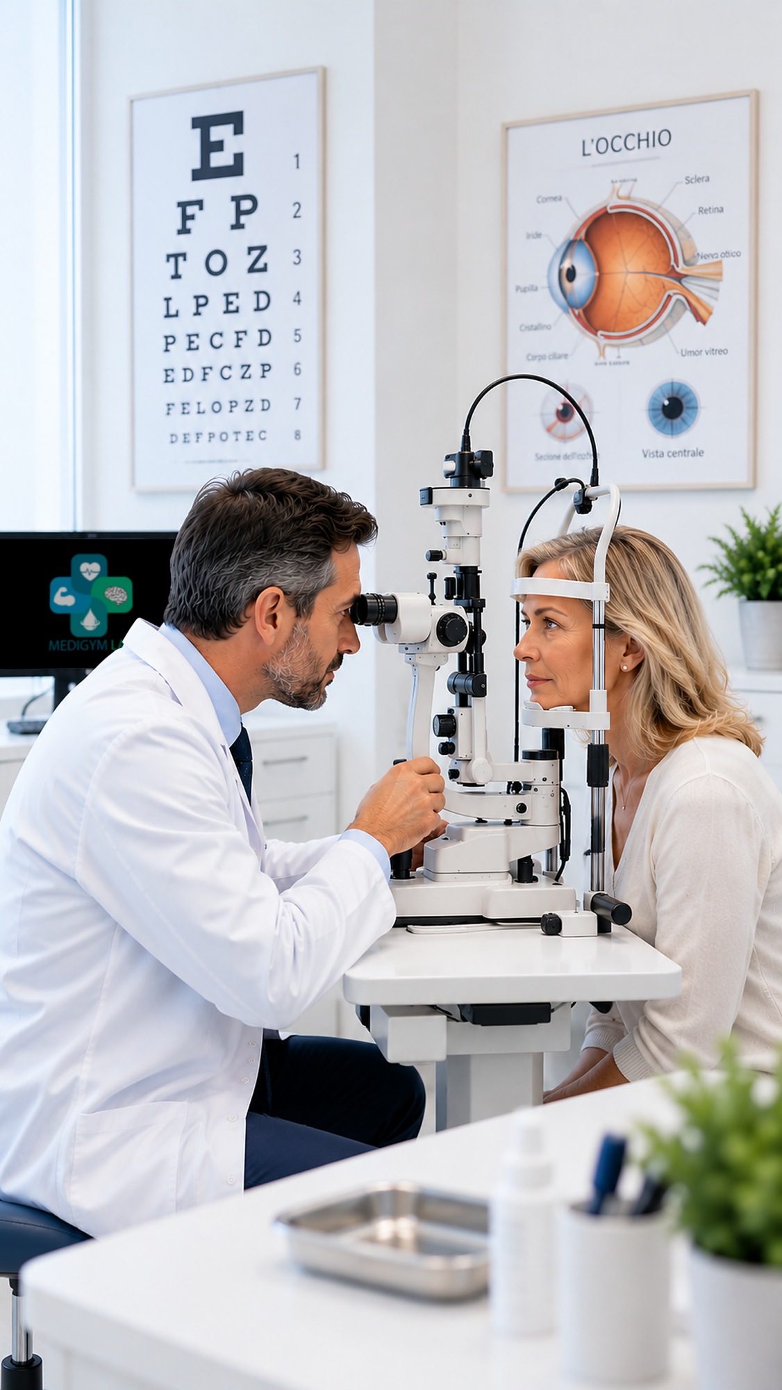 medico effettua controllo della vista a monterotondo